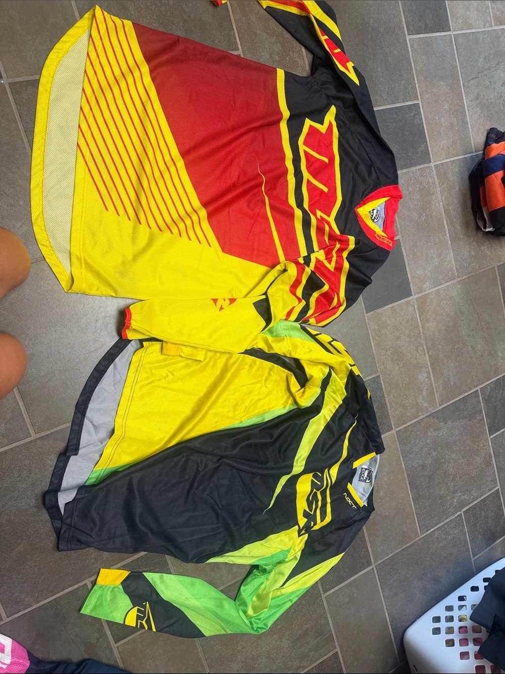 2 Racing jerseys Size small Motocross Jerseys  

Both were wore for 1 race day